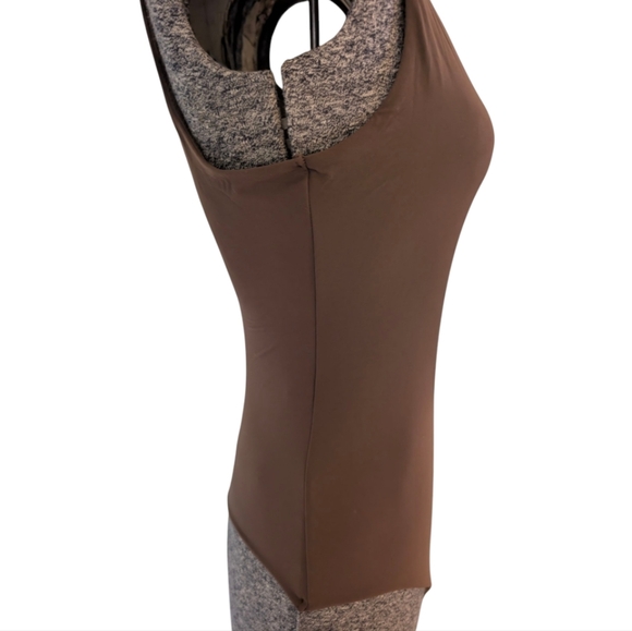 NWT Auden Luxury Collection Brown Scoop Neck Bodysuit L - Picture 5 of 5